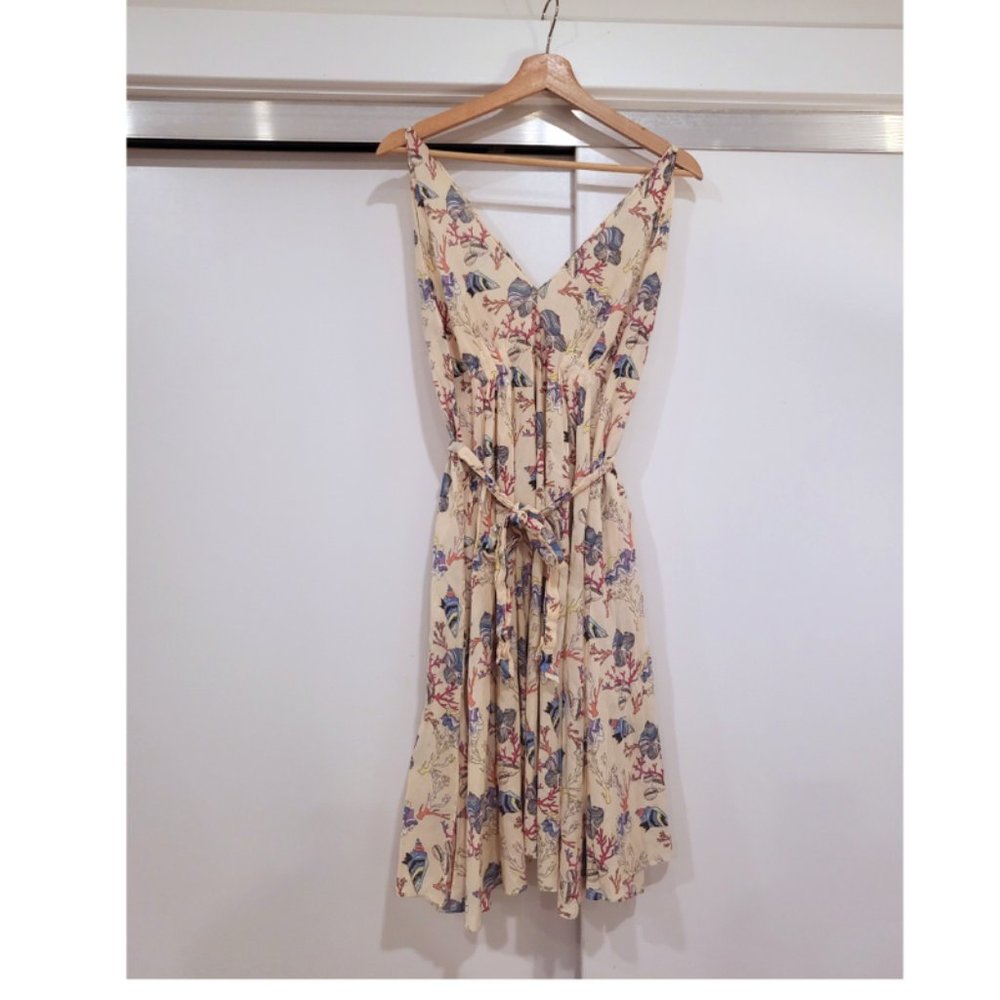 & Other Stories Midi Cotton Dress with Under the Sea Print